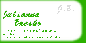 julianna bacsko business card